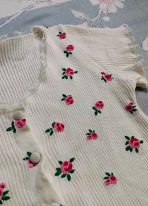 Floral Ribbed Knit Top