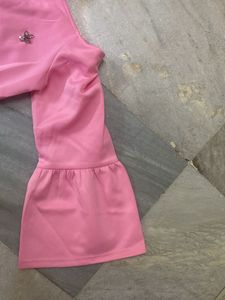 Pink Off Shoulder Bell Sleeves Top