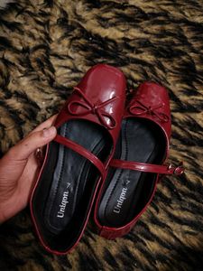 Burgundy mary janes