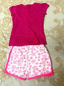 Kids Girls T-shirt And Shorts Combo
