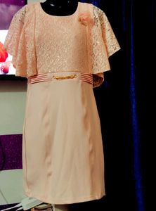 Elegant Pink Lace Dress For Girls
