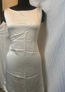 Cream Satin Mini Dress