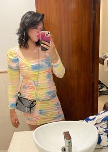 Tie-dye Bodycon Mini Dress