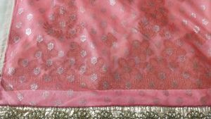 beautiful peach and cream sari with blouse
