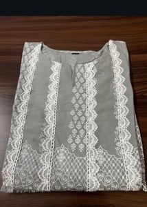 Grey Lace Embellished Dress