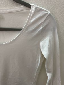 H&amp;M White Fitted Top