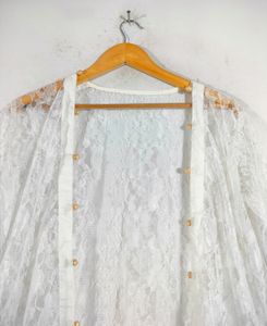 White Lace Long Shrugs (Women's)