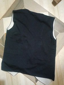 Vintage Navy Vest with Embellishment