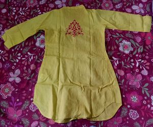 Yellow Coloured Short Kurta Top