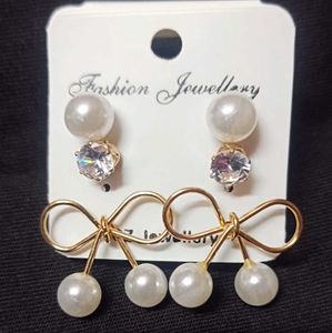 Pearl & Bow Earrings
