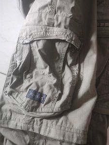 Olive Green worn out look baggy loose fit cargo