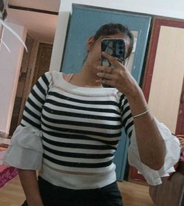 Striped Black &amp; White Top