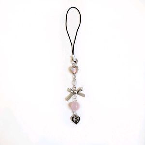 Pinterest Coquette Heart Bow Charm Keychain