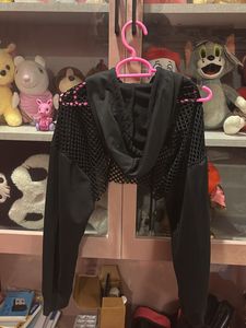 Netted Back Crop Hoodie