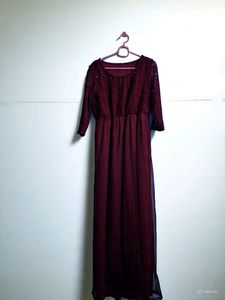 Elegant Maroon Maxi Dress