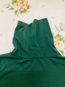 Emerald Green Turtleneck Top
