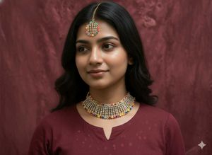 new Ethnic Necklace & Maang Tikka Set