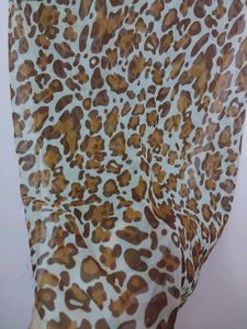 Leopard Print Skirt And Stole Combo