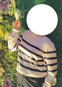 Striped Knit Pullover Sweater