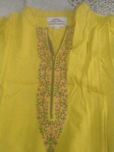 Yellow Embroidered Kurta Sets