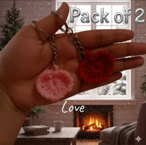 Crochet Heart Keychain Set