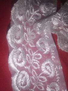 White embroidery cut work Lace🤍🌜