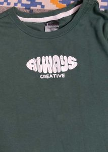 100% Cotton 13-14yrs Boys Green Round Neck T-shirt