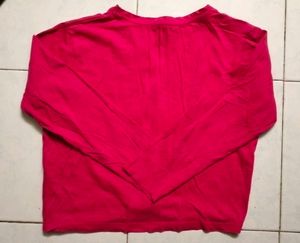 Pink Long Sleeve  crop Top 😊