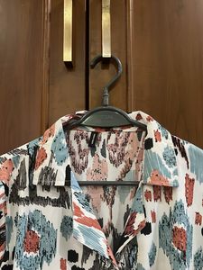 Patterned Button-Down Crop Top