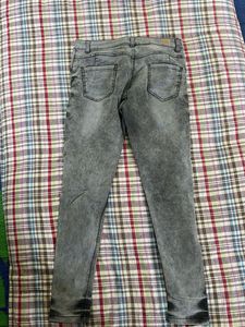 Grey Wash Distressed Jeans