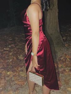 Sale ❗️burgandy Satin Slip Dress