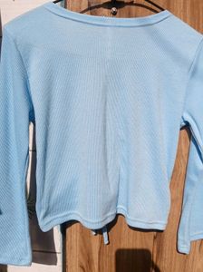 Cute Blue Long Sleeve Top