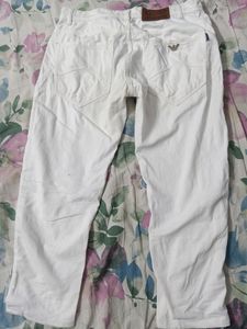 Men&#39;s White Ankle Jeans