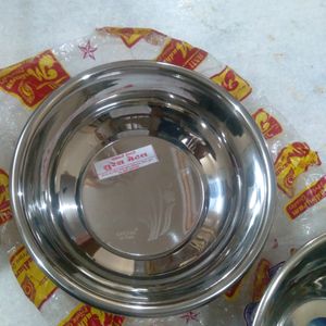 2 Stainless Steel Bowl With Tray