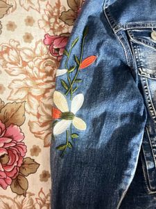 Floral Embroidered Denim Jacket