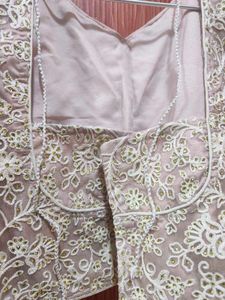 Embroidery Designed onion colour lehenga