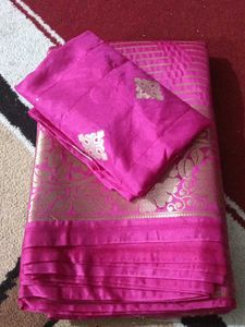 Pink Banarasi Silk Saree