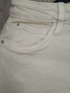 Beige Denim Jeans
