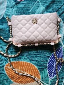 Pink Quilted Crossbody Bag