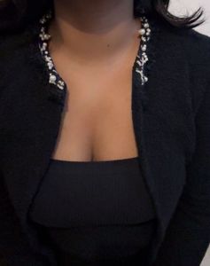 Elegant navy Crop coat with Pearl detail (item 58)