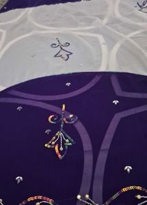 white with Purple partywear stone work sar