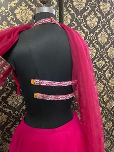 Pink Embroidered Lehenga Choli with Dupatta