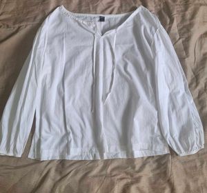 White Boho Cotton Blouse