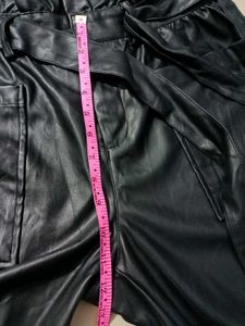Stylish Black Faux Leather Pants Size 30-32