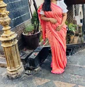 Elegant Peach Saree