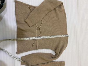 Brown Knit Top &amp; Skirt Set