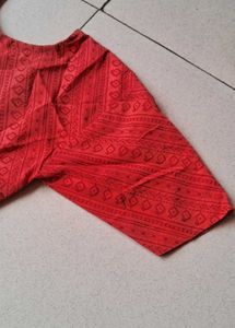 Red Patterned Kurti