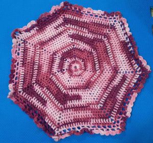 Crochet Doily Pink &amp; Grey