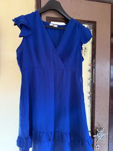 Only brand Blue Ruffled Top