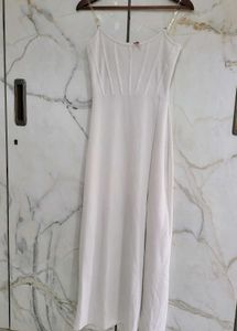 White Tube Maxi Gown For Party